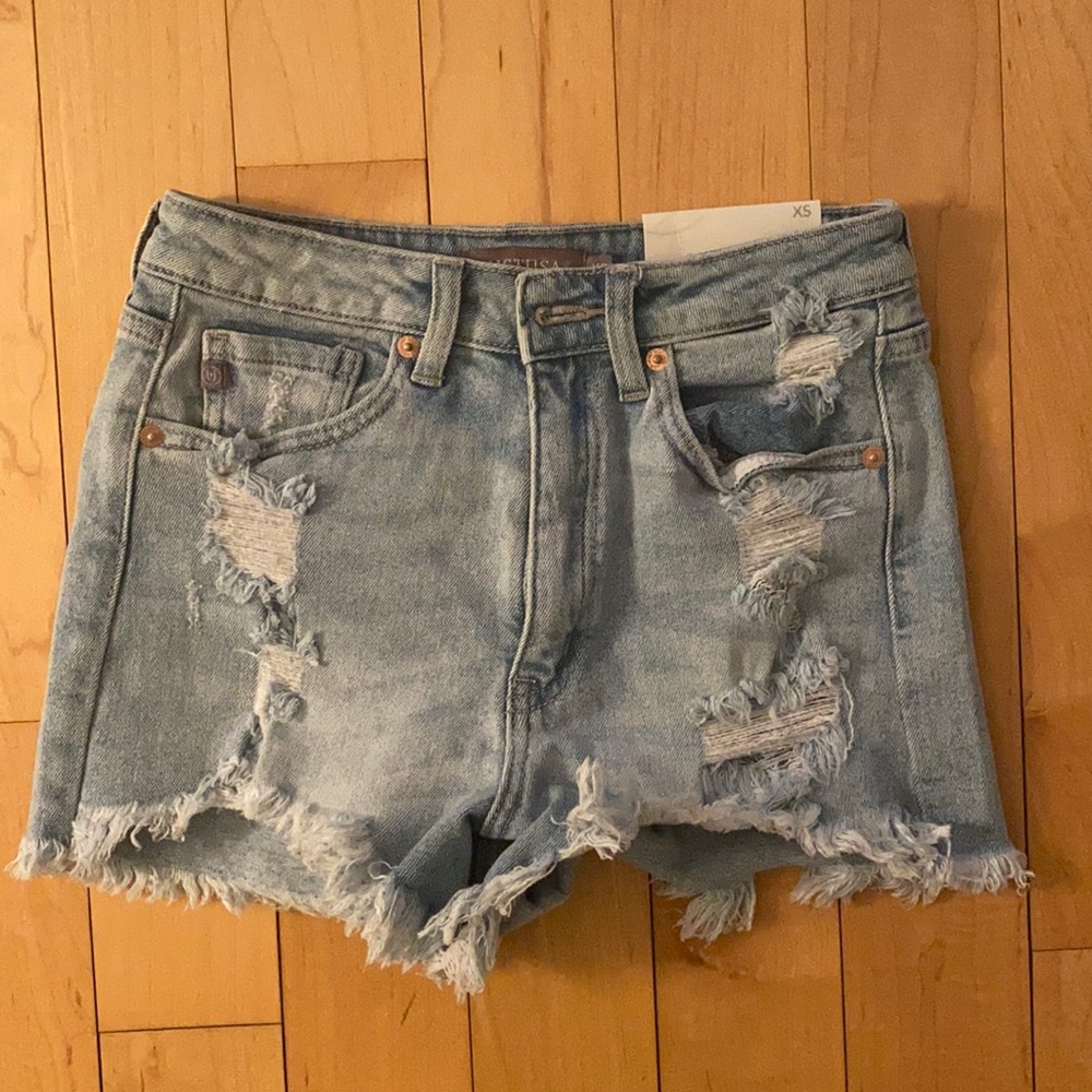 High waisted Just USA distressed shorts